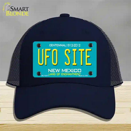 UFO Site New Mexico Novelty License Plate Hat Mesh / Navy