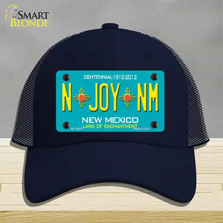 N Joy NM New Mexico Novelty License Plate Hat Mesh / Navy