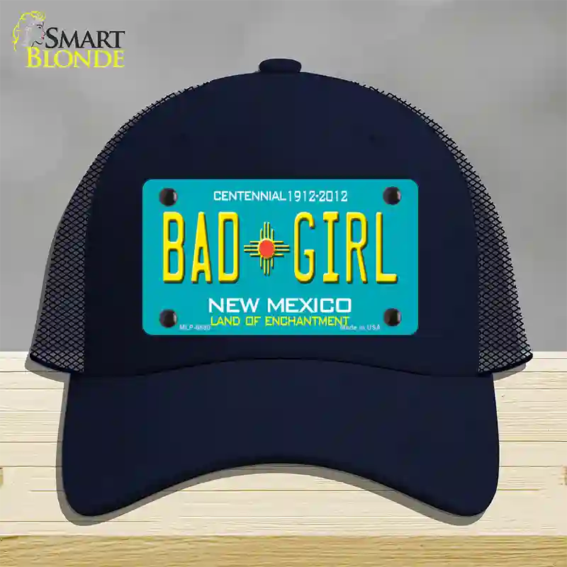 Bad Girl New Mexico Novelty License Plate Hat Mesh / Navy