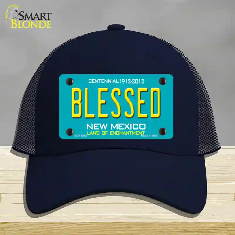 Blessed New Mexico Novelty License Plate Hat Mesh / Navy