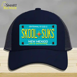 Skool Suks New Mexico Novelty License Plate Hat Mesh / Navy