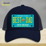 Best Dad New Mexico Novelty License Plate Hat Mesh / Navy