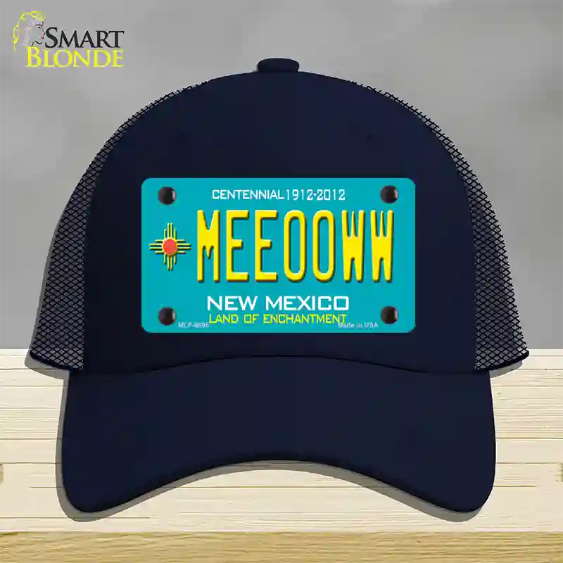 Meeooww New Mexico Novelty License Plate Hat Mesh / Navy