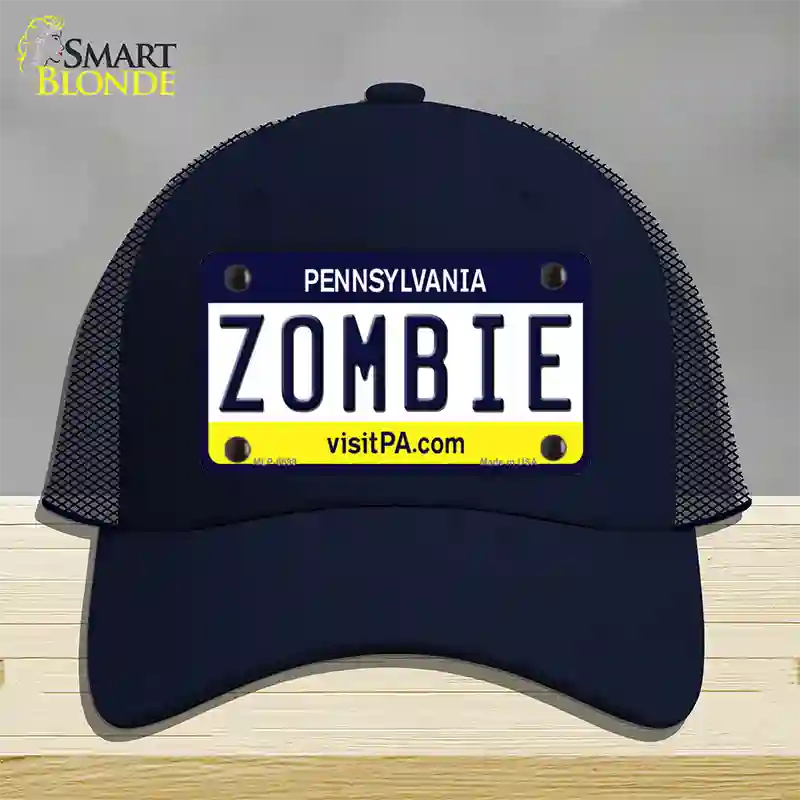 Zombie Pennsylvania State Novelty License Plate Hat Mesh / Navy