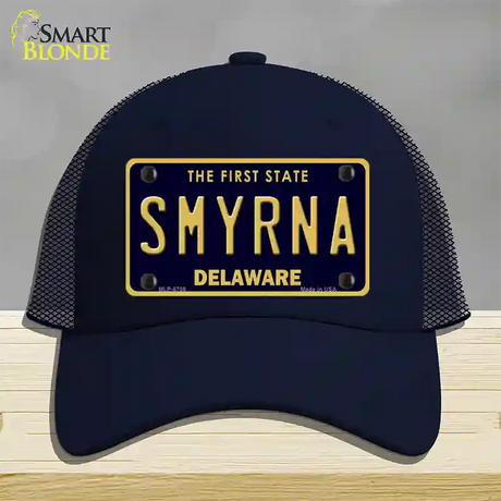 Smyrna Delaware Novelty License Plate Hat Mesh / Navy