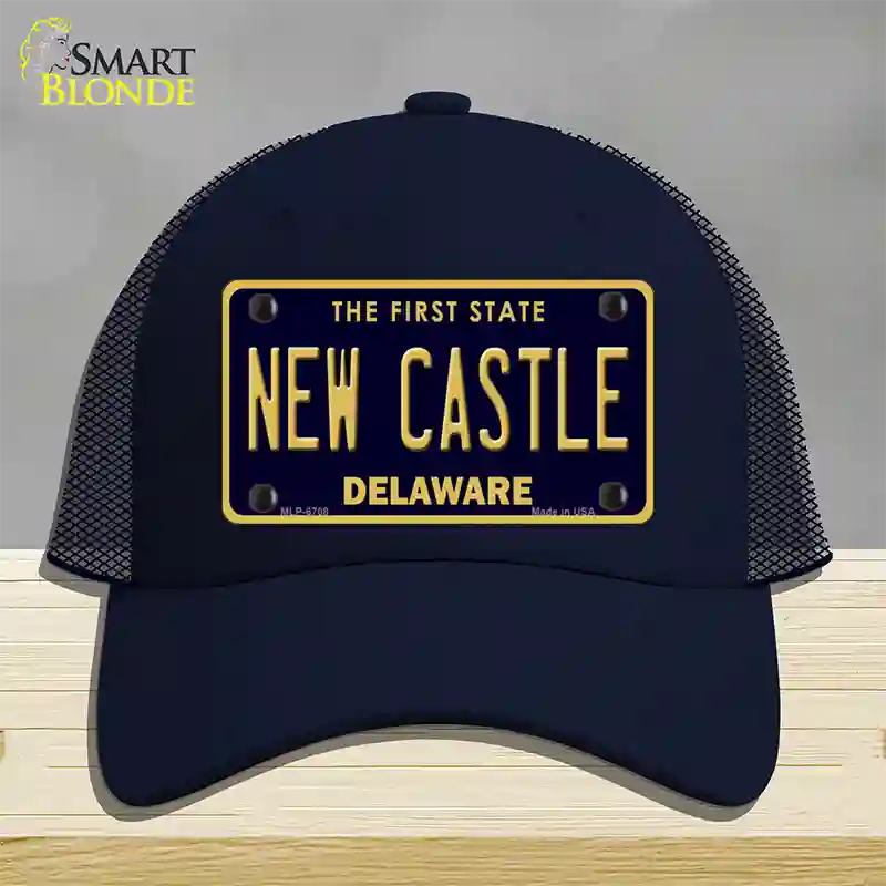 New Castle Delaware Novelty License Plate Hat Mesh / Navy