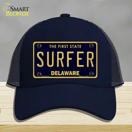 Surfer Delaware Novelty License Plate Hat Mesh / Navy