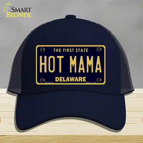 Hot Mama Delaware Novelty License Plate Hat Mesh / Navy