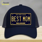 Best Mom Delaware Novelty License Plate Hat Mesh / Navy