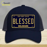 Blessed Delaware Novelty License Plate Hat Mesh / Navy