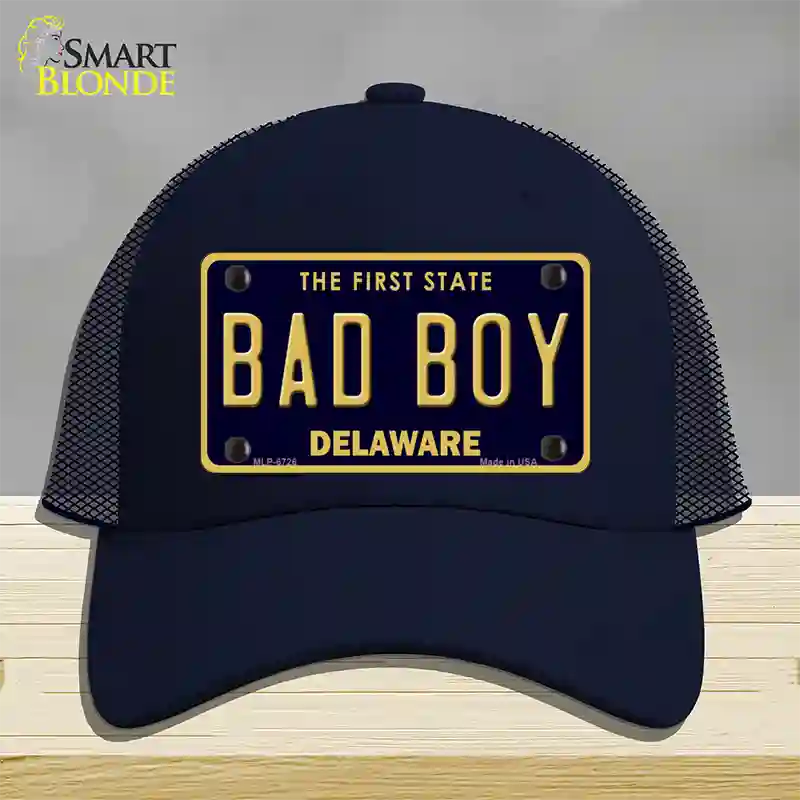 Bad Boy Delaware Novelty License Plate Hat Mesh / Navy