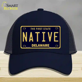 Native Delaware Novelty License Plate Hat Mesh / Navy