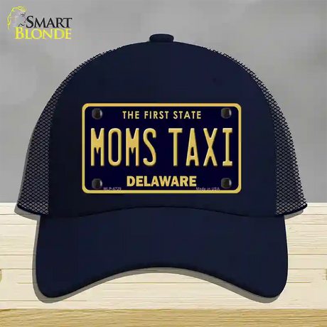 Moms Taxi Delaware Novelty License Plate Hat Mesh / Navy