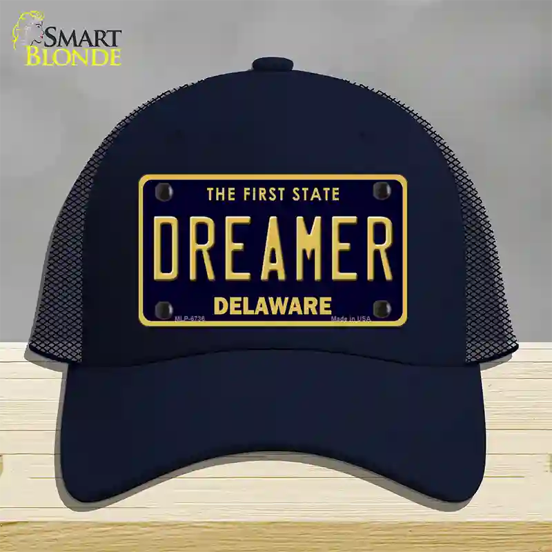 Dreamer Delaware Novelty License Plate Hat Mesh / Navy