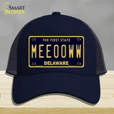 Meeooww Delaware Novelty License Plate Hat Mesh / Navy