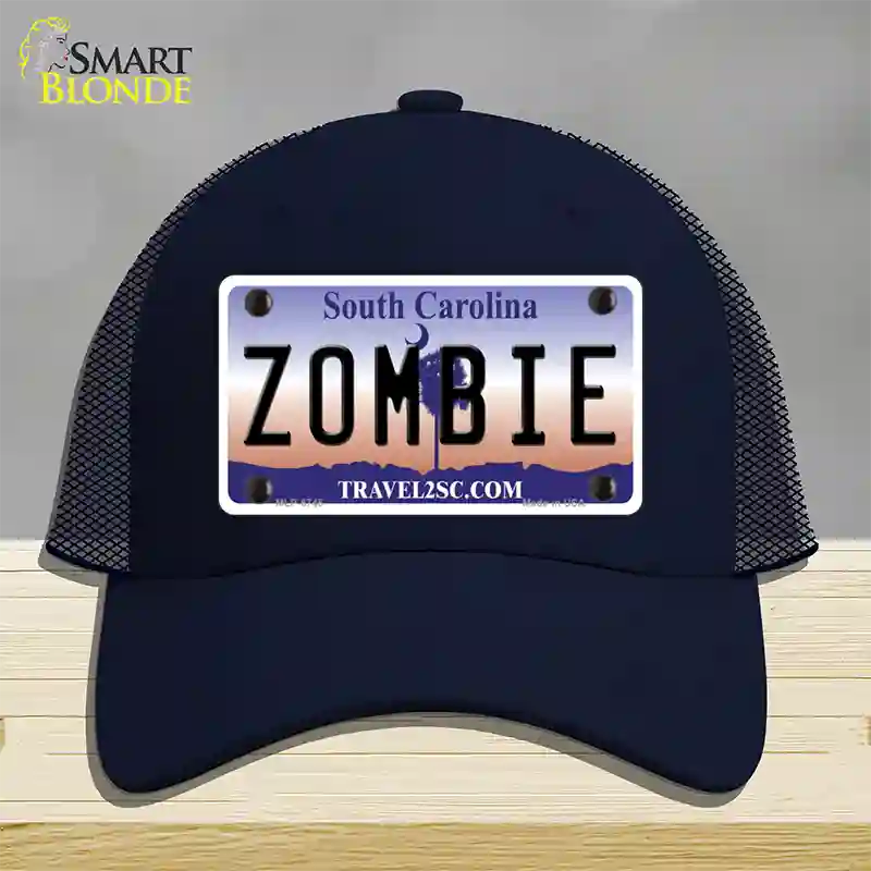 Zombie South Carolina Novelty License Plate Hat Mesh / Navy