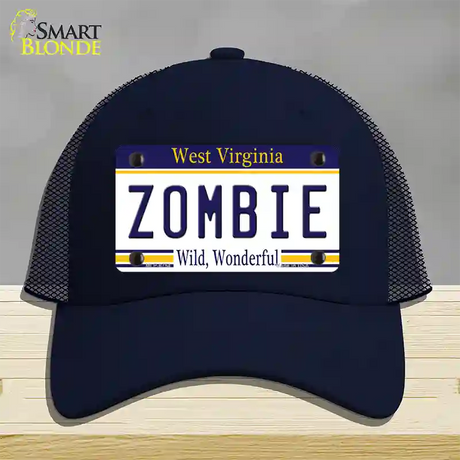 Zombie West Virginia Novelty License Plate Hat Mesh / Navy