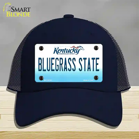 Bluegrass State Kentucky Novelty License Plate Hat Mesh / Navy