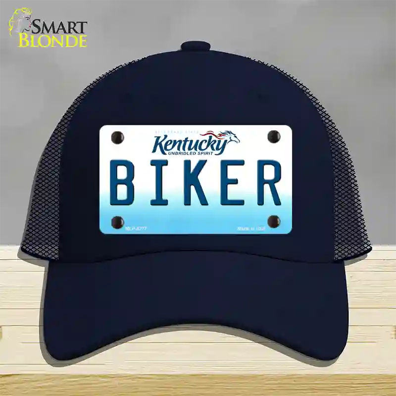 Biker Kentucky Novelty License Plate Hat Mesh / Navy