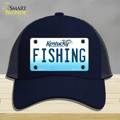 Fishing Kentucky Novelty License Plate Hat Mesh / Navy