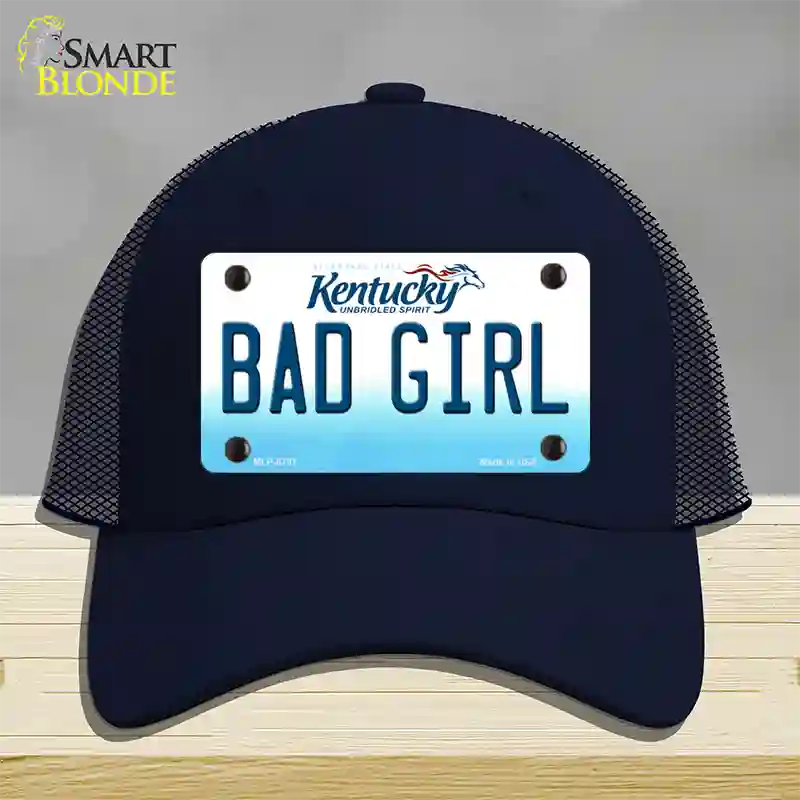 Bad Girl Kentucky Novelty License Plate Hat Mesh / Navy