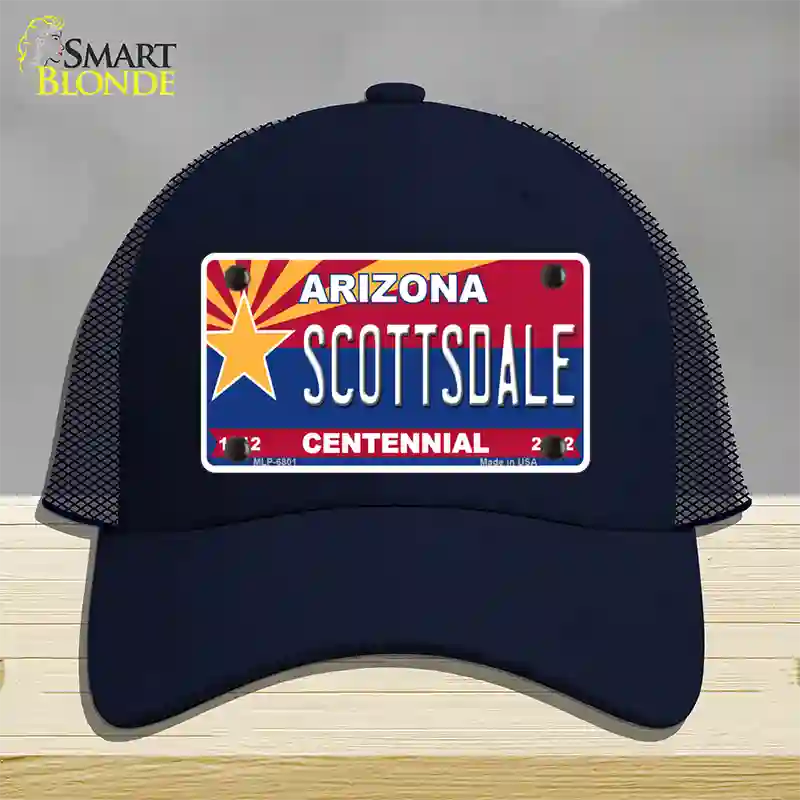 Arizona Centennial Scottsdale Novelty License Plate Hat Mesh / Navy