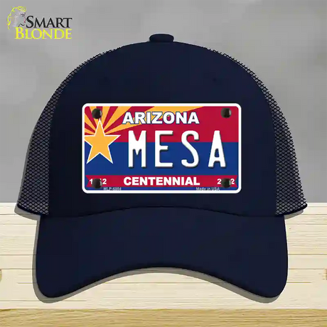 Arizona Centennial Mesa Novelty License Plate Hat Mesh / Navy