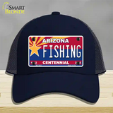 Arizona Centennial Fishing Novelty License Plate Hat Mesh / Navy