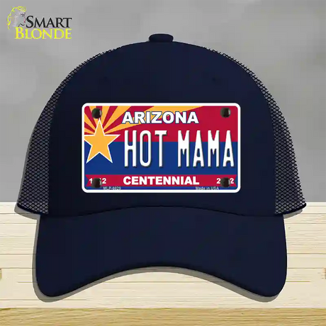 Arizona Centennial Hot Mama Novelty License Plate Hat Mesh / Navy