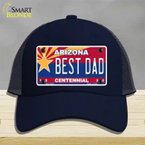 Arizona Centennial Best Dad Novelty License Plate Hat Mesh / Navy