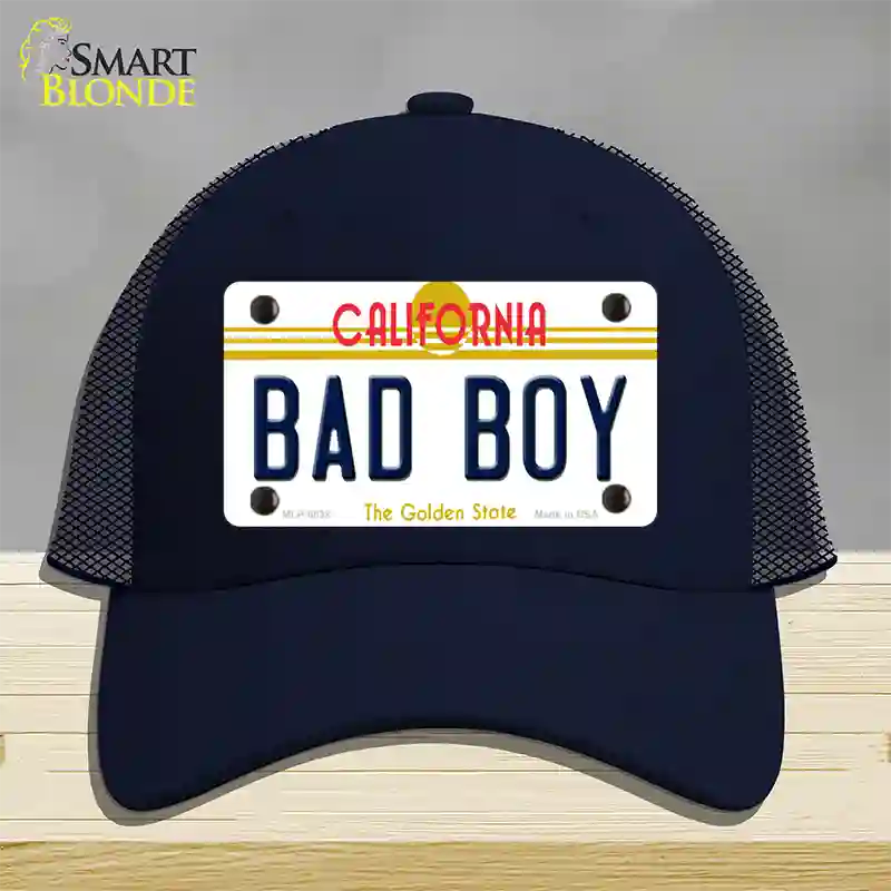 Bad Boy California Novelty License Plate Hat Mesh / Navy