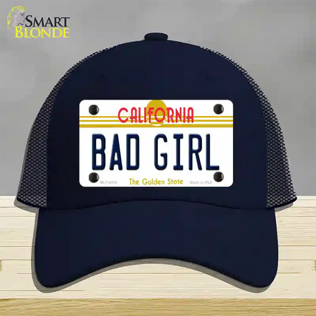 Bad Girl California Novelty License Plate Hat Mesh / Navy