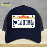 I Love California Novelty License Plate Hat Mesh / Navy