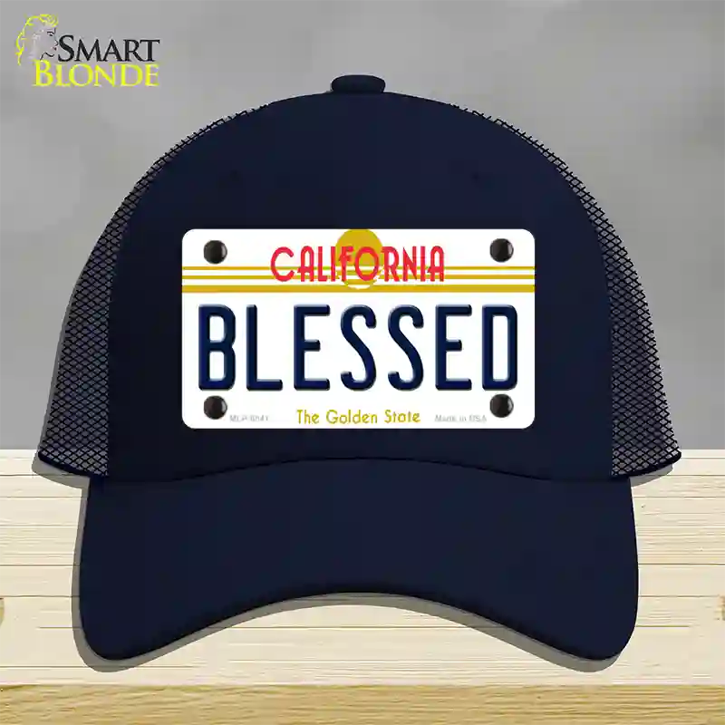 Blessed California Novelty License Plate Hat Mesh / Navy