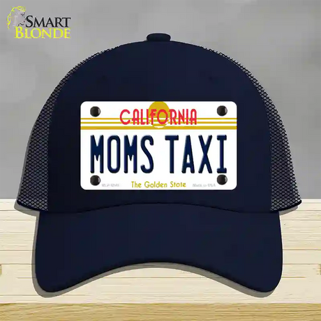 Moms Taxi California Novelty License Plate Hat Mesh / Navy