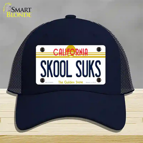 Skool Suks California Novelty License Plate Hat Mesh / Navy