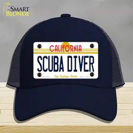 Scuba Diver California Novelty License Plate Hat Mesh / Navy