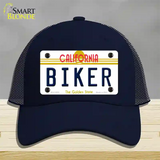 Biker California Novelty License Plate Hat Mesh / Navy