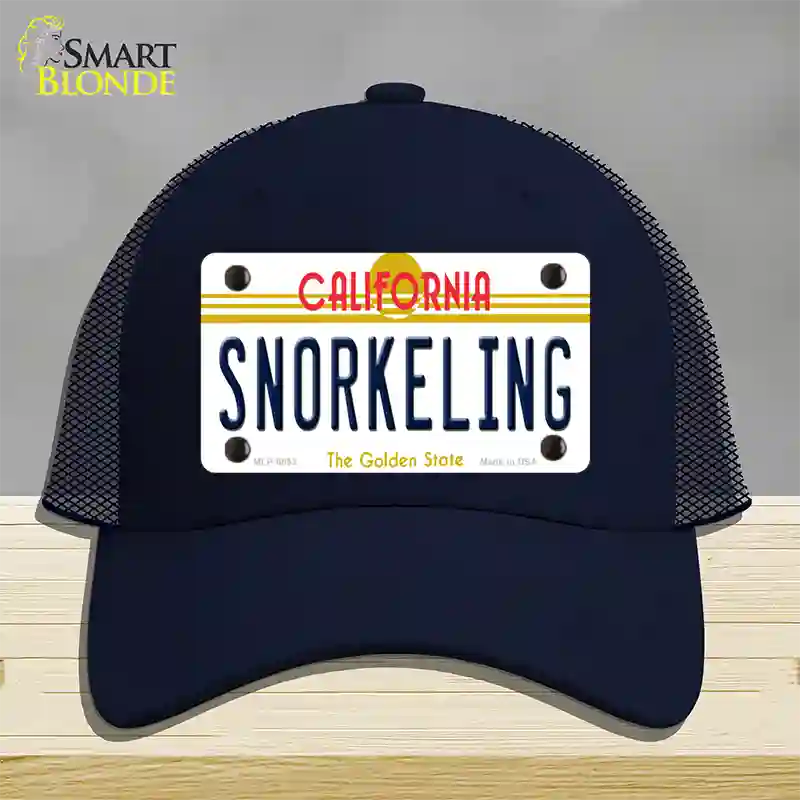 Snorkeling California Novelty License Plate Hat Mesh / Navy