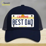 Best Dad California Novelty License Plate Hat Mesh / Navy