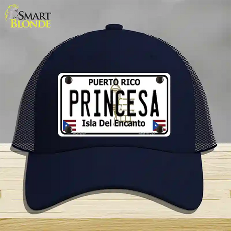 Princesa Puerto Rico Novelty License Plate Hat Mesh / Navy