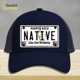 Native Puerto Rico Novelty License Plate Hat Mesh / Navy