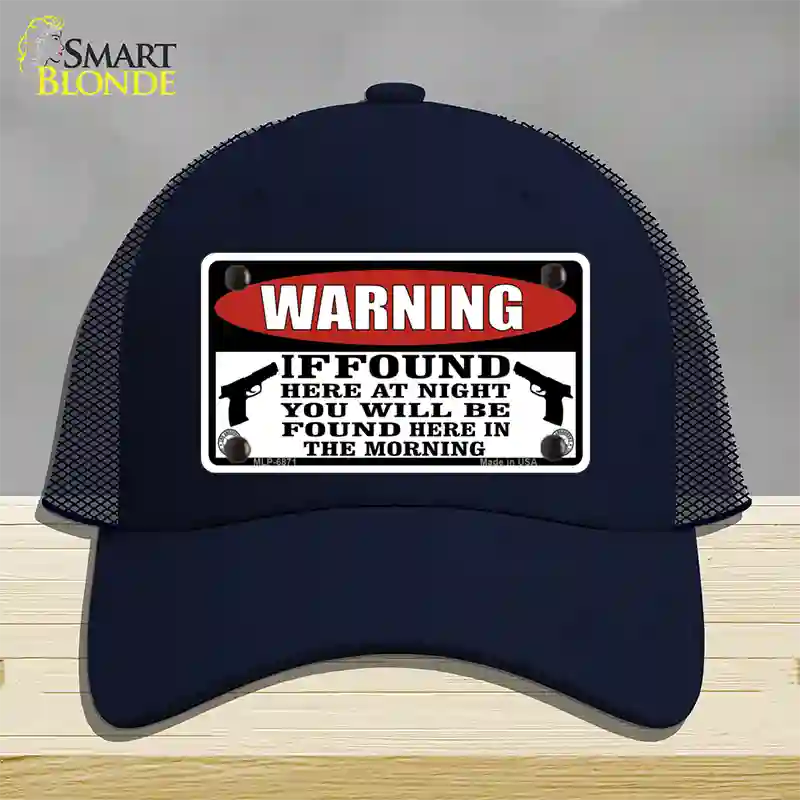 Warning If Found Novelty License Plate Hat Mesh / Navy