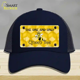 Queen Bee Honey Comb Novelty License Plate Hat Mesh / Navy