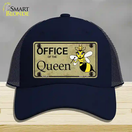 Office Of Queen Bee Novelty License Plate Hat Mesh / Navy