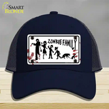 Zombie Family White Novelty License Plate Hat Mesh / Navy