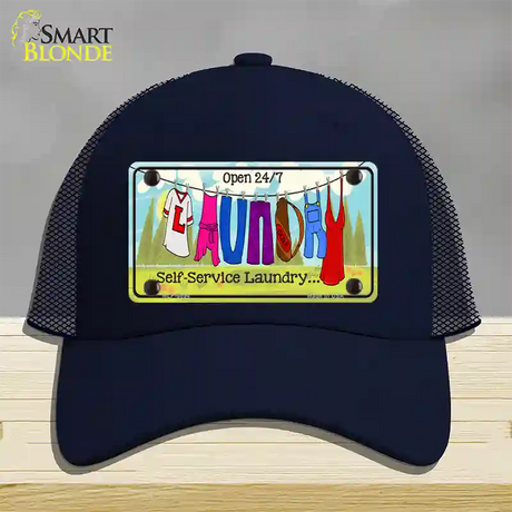 Laundry Self Service Novelty License Plate Hat Mesh / Navy