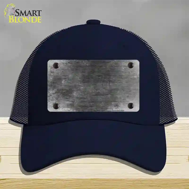 Black Oil Rubbed Solid Novelty License Plate Hat Mesh / Navy