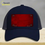 Red Oil Rubbed Solid Novelty License Plate Hat Mesh / Navy