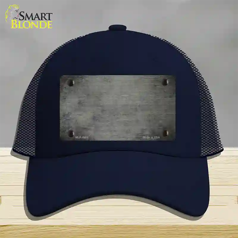 Gray Oil Rubbed Solid Novelty License Plate Hat Mesh / Navy